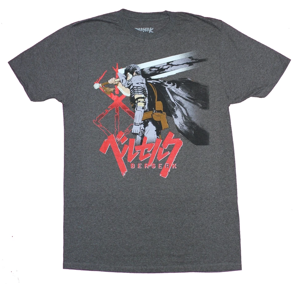 Camiseta Berserk Adulto Nueva - Guts Battle Ready Espada en el Hombro Foto Foto 1 de 1