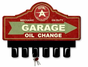 FLYING A GREEN GASOLINE 14" HEAVY DUTY USA MADE METAL KEY HANGER GAS ADV SIGN - Picture 1 of 1