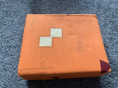 Juego de sábanas cama Queen de lujo importadas premium geométricas naranja juego de 4 piezas Foto 1 de 4