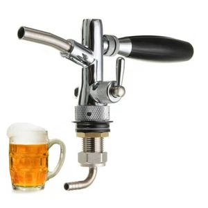 G5/8 Kompensatorschankhahn mit Schaumtaste chrom Zapfhahn Edelstahl Bier zapfen - Bild 1 von 12