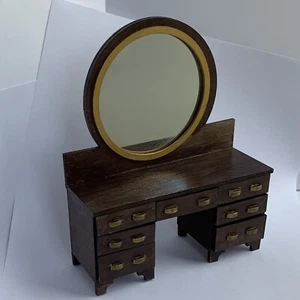Tocador tocador con espejo 7 cajones escala 1:12 muebles para casa de muñecas - Imagen 1 de 7