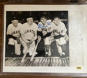 Drahtdienst Foto Autogramm Lou Boudreau CAS Zertifikat auch abgebildet Honus Wagner - Bild 1 von 2