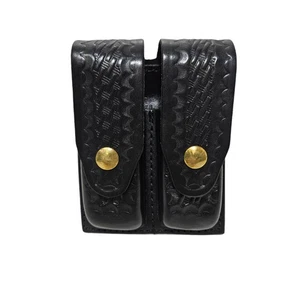 Gould & Goodrich Doppel Magazintasche B627-4W Korb Wave schwarz Leder - Bild 1 von 6