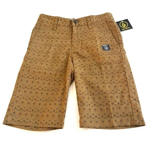 Volcom Freakin Big Boys Youth Size 25 (10) Stretch Chino Skater Shorts New - Picture 1 of 7