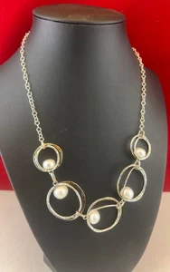 Designer RL Israel Sterlingsilber und Perlen Spulen Halskette - Bild 1 von 5