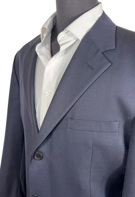 CHAQUETA DE TRAJE Y2K VERSACE V2 CLÁSICA MEZCLA LANA SEDA AZUL MARINO TALLA 40 ITALIA Foto 1 de 4