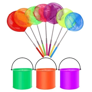 10 Pcs Telescopic Butterfly Fishing Nets and Foldable Bucket Outdoor Explorer... - Picture 1 of 7