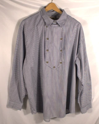 Frontier Classics Shirt Men's LRG stripped Western Cowboy Old West Bib Front - Image 1 of 4