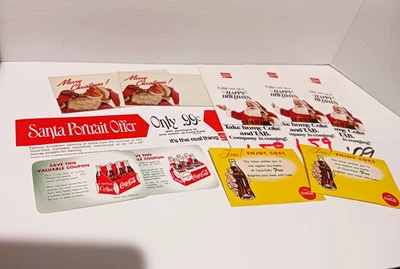 COCA-COLA BOTTLE ADVERTISING PIECES (10)  INCLUDING SANTA THEMES - Image 1 of 2