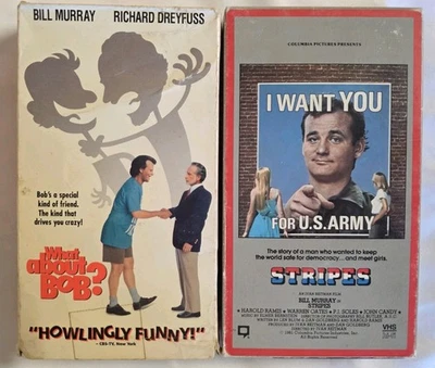 Stripes, What About Bob, VHS Bill Murray Movie Lot Comedy Tested+ Classics  - Image 1 of 4