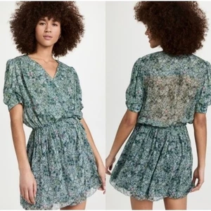 ZADIG & VOLTAIRE Mujer XS Liberty Garden Mini Vestido Boho Transparente Floral Brunch  - Imagen 1 de 7