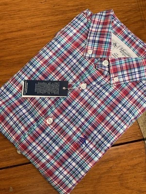 NWT MunsingWear Penguin Shirt Size Large Check Button Down Short Sleeve $79 - Image 1 of 4