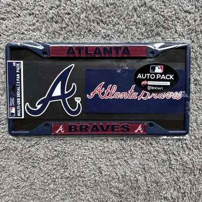 MLB Atlanta Braves Team Metal License Plate Frame - Image 1 of 4