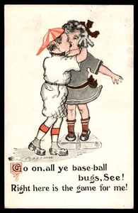 Postcard Baseball, Boy Kissing Girl, Game for Me - Picture 1 of 2