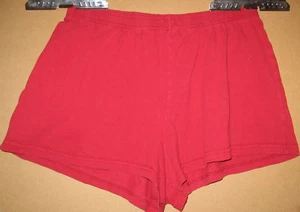 XHILARATION - JUNIOR LARGE - RED 100% COTTON - ELASTIC WAIST - PULL ON SHORTS - Picture 1 of 2