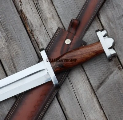 Fully Hand Forged Carbon Steel Medieval / Viking Style Sword With Wood Handle. - Image 1 of 4