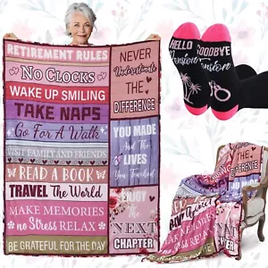 Retirement Gifts for Women 50" x 60" Retirement Throw Blanket and Socks Goodb... - Picture 1 of 6