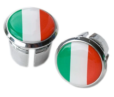 Italian Flag Bicycle Handlebar Chrome Plastic Bar Plugs, Bungs, Caps - Image 1 of 3