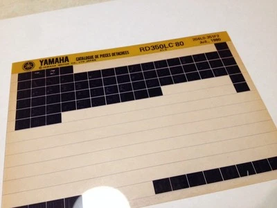 Yamaha RD350LC Rdlc 4L0 Micro Enchufe Piezas List Catálogo Microfiche - Imagen 1 de 2