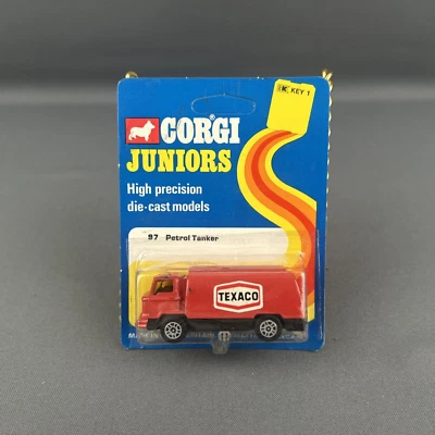 Vintage Corgi Juniors 1/64 Scale #97 Texaco Petrol Tanker Unpunched Card NIB - Image 1 of 4
