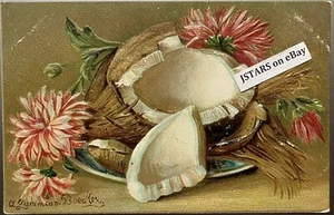 1900s EMBOSSED COCONUT CHRYSANTHEMUM FLOWER A. GAMMIUS BOECKER EMBOSSED POSTCARD - Picture 1 of 3