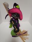 Annalee Halloween black cat with  Broom and Mouse