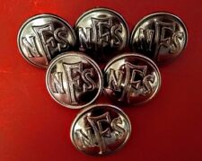 ~ Vintage National Fire Service Buttons  6 x 24mm ~ WW II ~ Free UK P&P ~