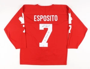 Phil Esposito Signed Team Canada Jersey Inscribed "76 Canada Cup" (Frameworth) - Picture 1 of 6