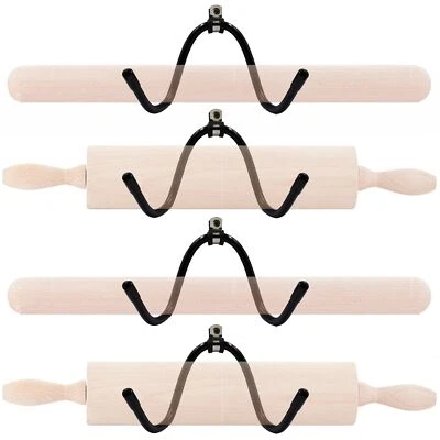 4 Pack Rolling Pin Holder Display Rack Storage for Kitchen Wall Hanging Rack - Image 1 of 4