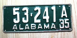 TARGA ALABAMA 1935 - ALTA QUALITÀ - VERNICE ORIGINALE MOLTO BELLA - NR - S - Foto 1 di 1