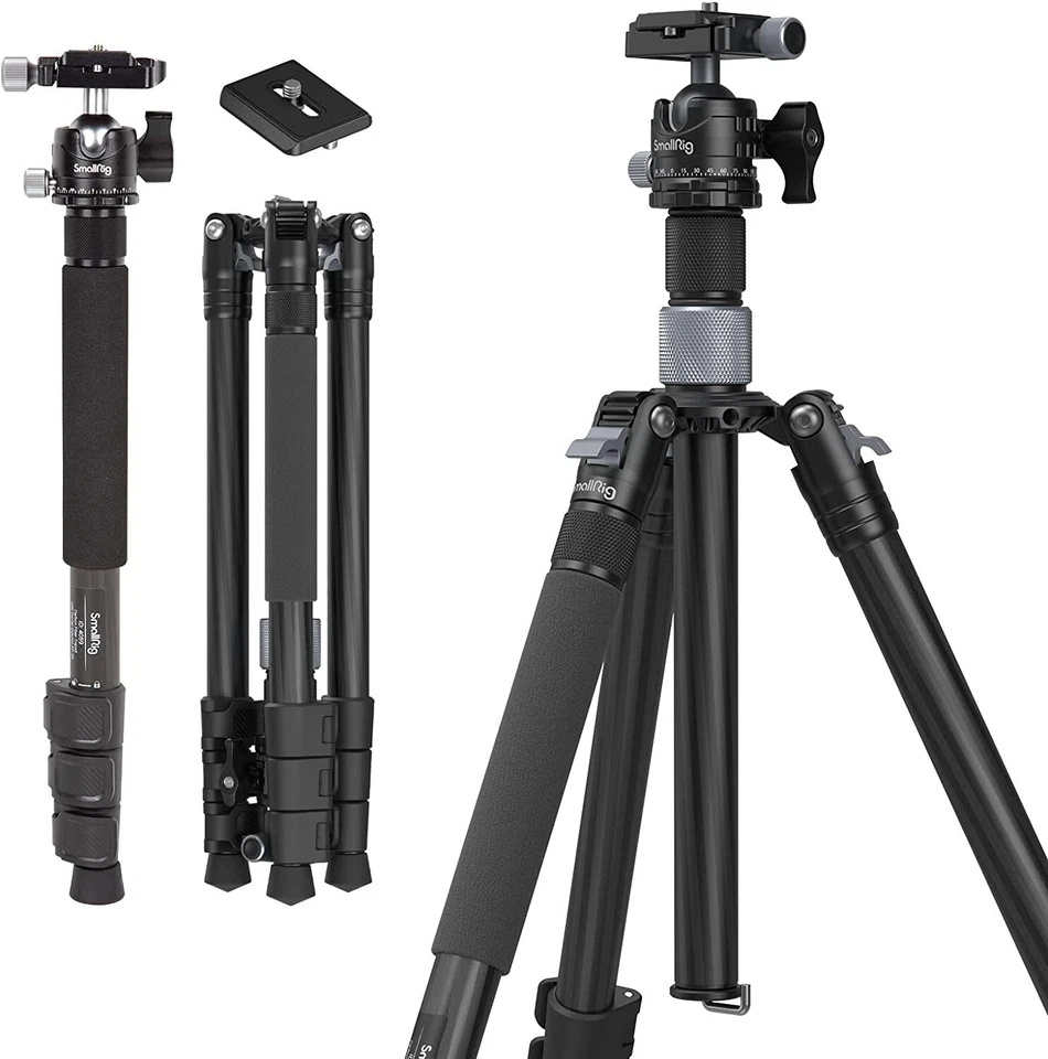 SmallRig 62.2" Carbon Fiber Camera Tripod &Monopod w/Central Column &Ball Head - Image 1 of 4