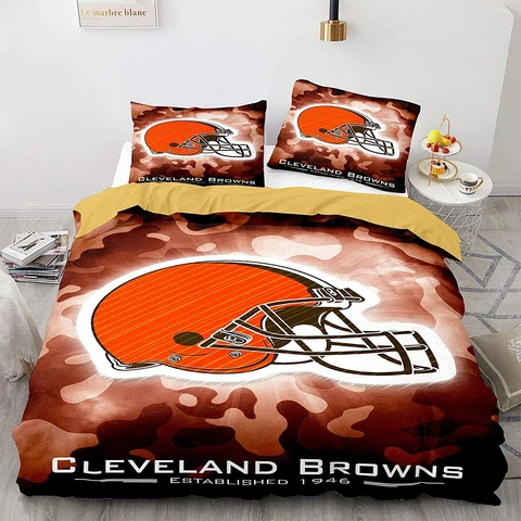 Cleveland Browns Bedding Set 3PCS Duvet Cover Pillowcase Comforter Cover Gifts Cover
