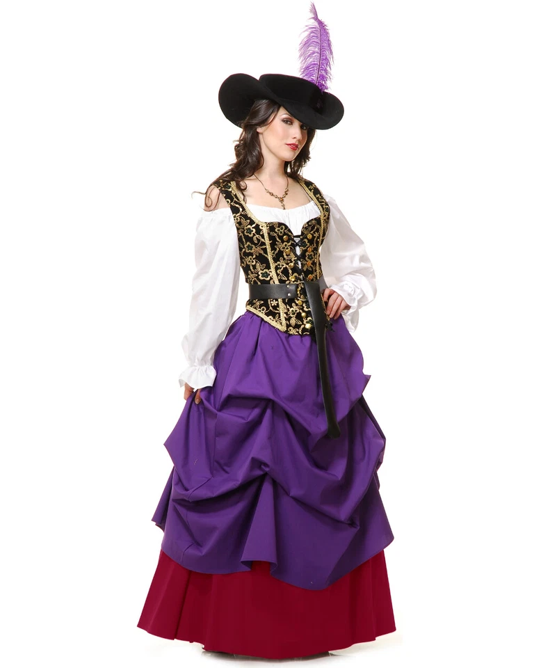 Women's Sexy Purple Country Western Lady Wench Dress Costume Small 5-7 - Image 1 of 1