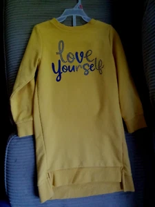Girls Sweatshirt Size XS (4-5) Yellow L/Sleeve "Love your self" NWOT - Picture 1 of 4