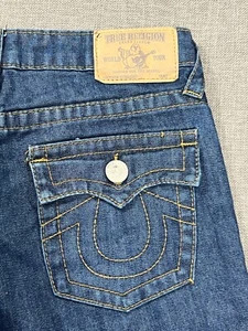 True Religion Girl Pants 14 Blue Denim Straight Single End Basic (28x28) - Picture 1 of 9