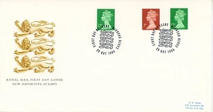 GB FDC OKT 1985 7p und 12p Endgültige Briefmarken. Royal Mail Brief mit Windsor p/m - Bild 1 von 1