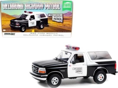 1996 Ford Bronco Police Black and White Oklahoma Highway Patrol Artisan 1/18 Car - Image 1 of 3