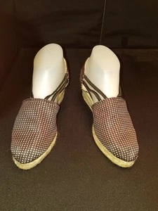 NWOB Women's 7 SESTO CLOSE TOE WEDGE ESPADRILLE POLKA DOT SLING BACK  SANDALS - Picture 1 of 11