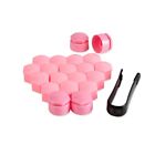 17Mm Pink Alloy Wheel Nut Bolt Covers Caps Universal Set For Any Car