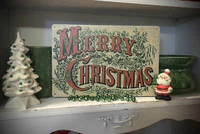 "Letrero de metal publicitario estilo retro vintage de Feliz Navidad 12""X 8""" Foto 1 de 4