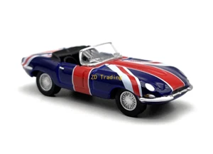 ZD 1:76 Blue Flag Jaguar E Type Convertible Sports Model Diecast Metal Car BN - Picture 1 of 6