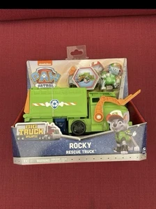 PAW Patrol Rocky’s Recycling Truck Vehicle with Collectible Figure - Picture 1 of 3