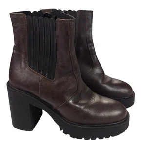 Free People James Chelsea Plateau Absatz Stiefel Gr. 6,5 dunkelbraun Y2K Bratz klobig - Bild 1 von 7