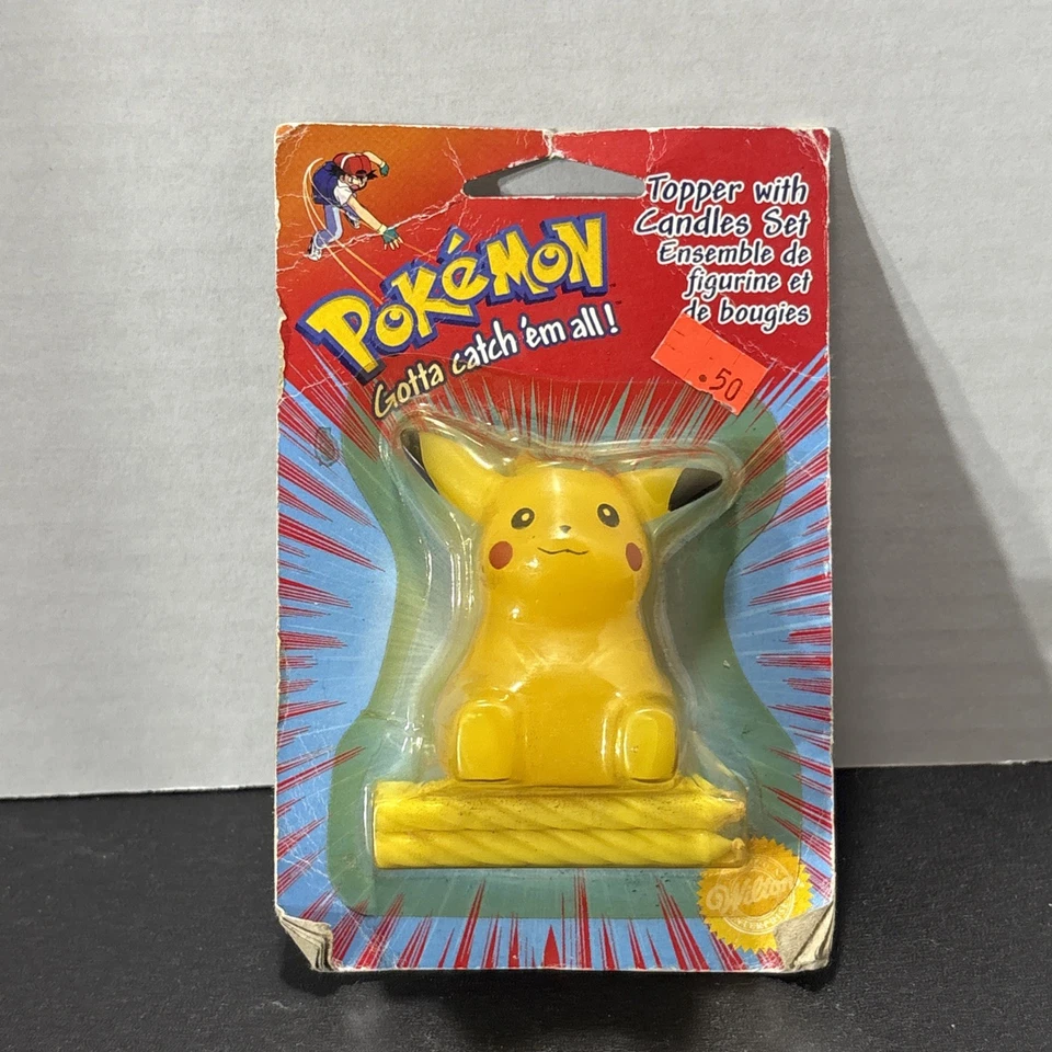 VTG Vintage Wilton Nintendo Pokemon Pilkachu Cake Topper and Candles Set