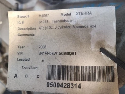 Automatic Transmission 6 Cylinder Crew Cab 4WD Fits 05 FRONTIER 1525211 - Изображение 1 из 4