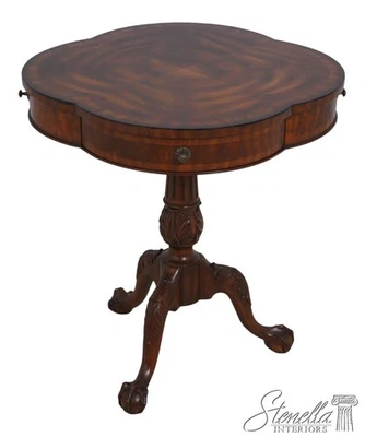 L69813: MAITLAND SMITH 人像桃花心木三叶草顶灯座鼓桌 — 第 1/4 张图片