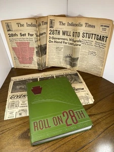 US Army 28th Division Unit History 1950-51 Book w Two 1951 Souvenir Newspapers - Picture 1 of 19