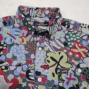 Vtg Guess Georges Marciano Shirt Mens S Abstract Floral Print USA Hawaiian Art - Picture 1 of 10