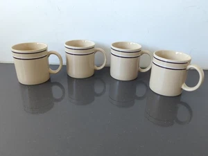 Vintage MCM Japan Stoneware Mugs Tan Set 4 JMP Chromatics 10oz MCM Kitchen M42 - Picture 1 of 7
