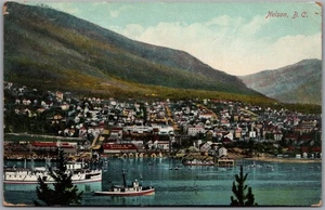 Postcard Nelson British Columbia 1910s Scenic Town View Kootenay River Selkirk's - Picture 1 of 2